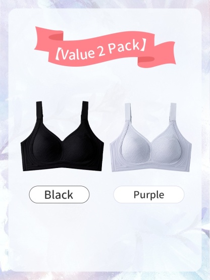 Adorable Plus Size Bra Cute Design With Ultra-light Laces & Anti-bumping Pad, Naturally Minimize The Breast VEIMIA