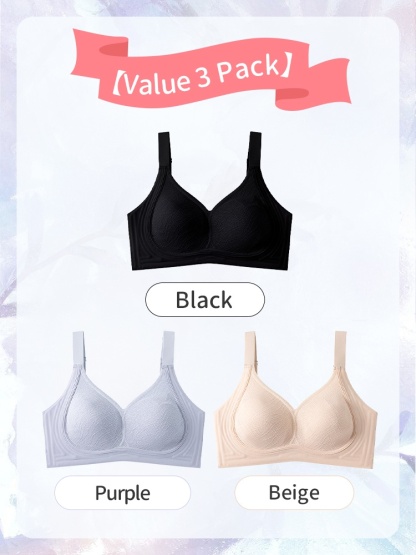 Adorable Plus Size Bras Cute Designs With Ultra-light Lace & Anti-bumping Pad, Naturally Minimizes The Breast VEIMIA