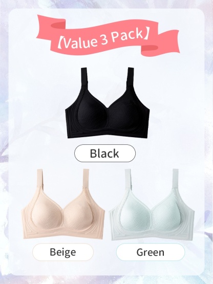 Adorable Plus Size Bra Cute Design With Ultra-light Lace & Anti-bumping Pads, Naturally Minimize The Breasts VEIMIA