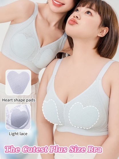 Adorable Plus Size Bras Cute Designs With Ultra-light Laces & Anti-bumping Pads, Naturally Minimize The Breasts VEIMIA