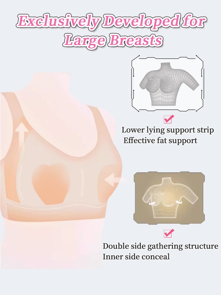 Adorable Plus Size Bras Cute Designs With Ultra-light Lace & Anti-bumping Pads, Naturally Minimizes The Breasts VEIMIA