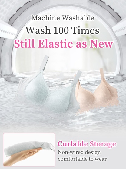 Adorable Plus Size Bra Cute Designs With Ultra-light Laces & Anti-bumping Pad, Naturally Minimize The Breasts VEIMIA