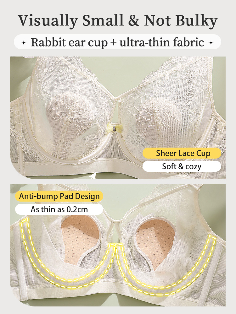 Floral Lace Bra Delicate & Grace, Airy Slimming Support & Gentle Skin-friendly Comfort VEIMIA