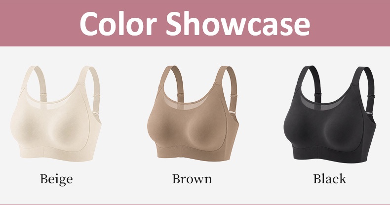 Color showcase of beige brown and black minimizer bras VEIMIA