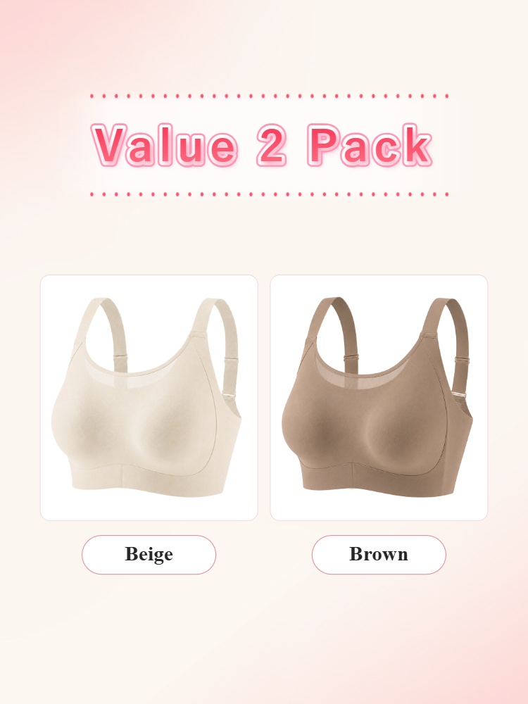 Value 2 pack minimizer bras in beige and brown VEIMIA