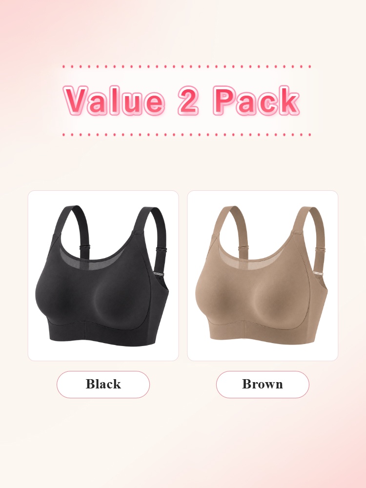 Value 2 pack minimizer bras in black and brown VEIMIA