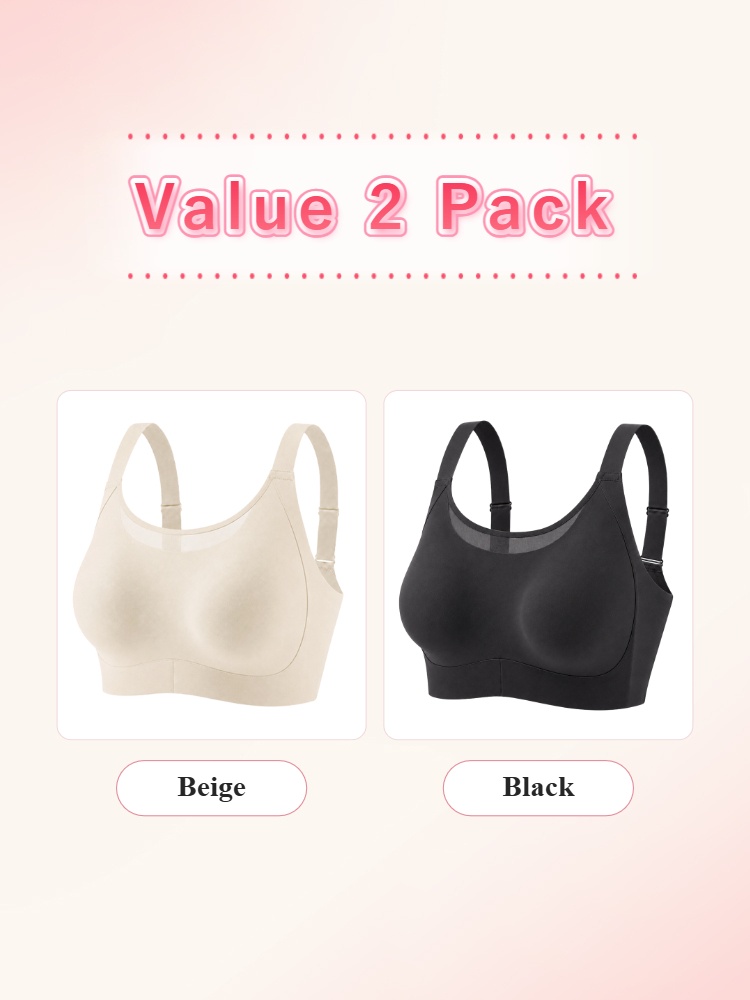 Value 2 pack minimizer bras in beige and black VEIMIA