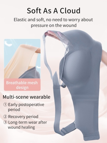 All-day Comfort Mastectomy Bra Ultra Soft Non-shift Breast Prosthesis Designs, Seamless Fits For Daily Wears VEIMIA