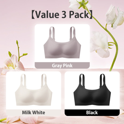 VEIMIA Soft Support Minimizer Bra Vertical Striped Slim Fit Wireless Full Coverage Lift Up Breast