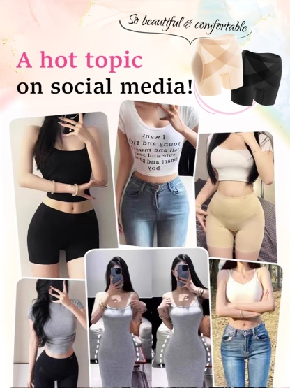 All-purpose Butt-lifting Shapewear Shorts With 3D Hip Pads & X-shaped Waistband Shaping, Breathable & Multi-functional Wearings VEIMIA