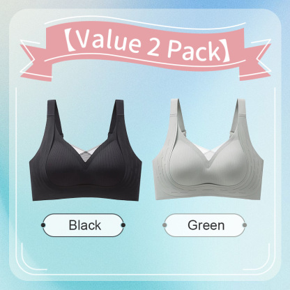 VEIMIA Anti-sagging Wireless Bra Cross Lace Lift Up And Support For Round Breast Shape