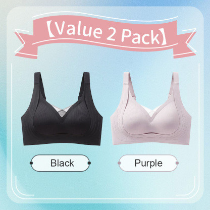 VEIMIA Anti-sagging Wireless Bra Cross Lace Lift Up And Support For Round Breast Shape