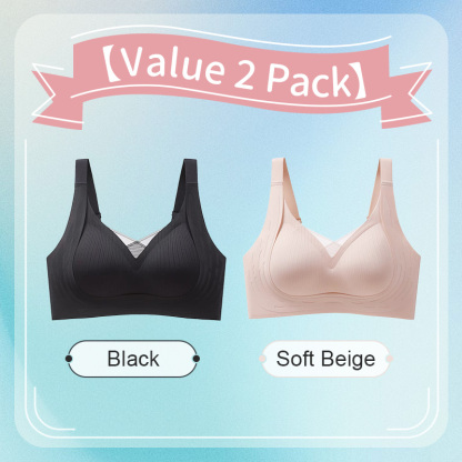 VEIMIA Anti-sagging Wireless Bra Cross Lace Lift Up And Support For Round Breast Shape