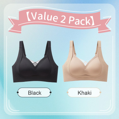 VEIMIA Anti-sagging Wireless Bra Cross Lace Lift Up And Support For Round Breast Shape