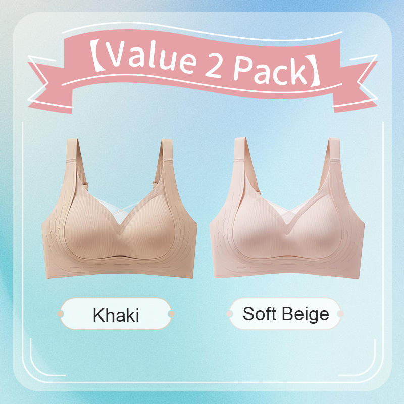 VEIMIA Anti-sagging Wireless Bra Cross Lace Lift Up And Support For Round Breast Shape