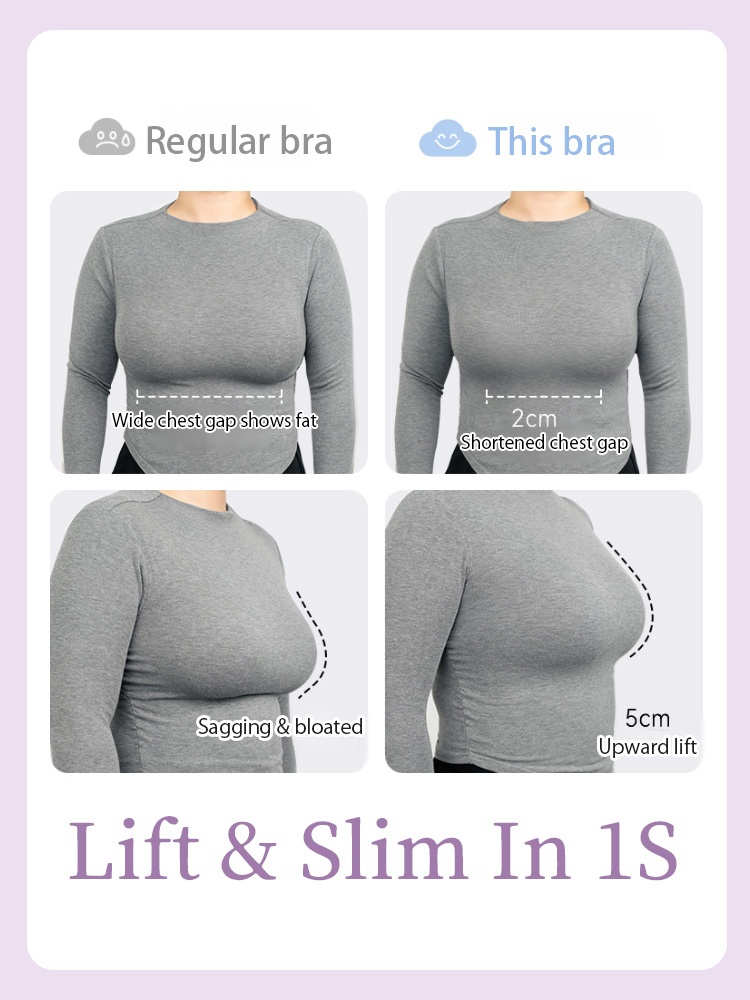Anti-wobbling Minimizer Bra 360° Gel Strip Support, Anti-sagging Lifting For Natural Breasts Shape VEIMIA