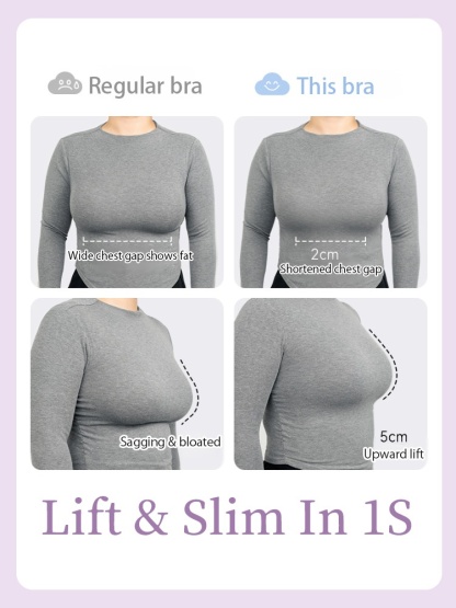 Anti-wobbling Minimizer Bra 360° Gel Strip Support, Anti-sagging Lifting For Natural Breasts Shape VEIMIA