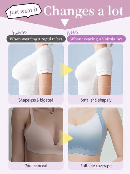 Anti-wobbling Minimizer Bras 360° Gel Strip Support, Anti-sagging Lifting For Natural Breast Shape VEIMIA