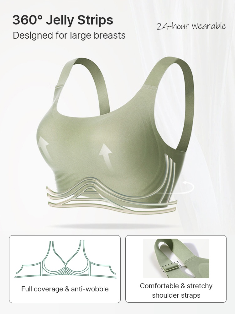 Anti-wobbling Seamless Bra Full Coverage Support, Smooth Seamless Feel & Minimizing Effect VEIMIA