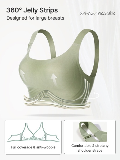 Anti-wobbling Seamless Bra Full Coverage Support, Smooth Seamless Feel & Minimizing Effect VEIMIA