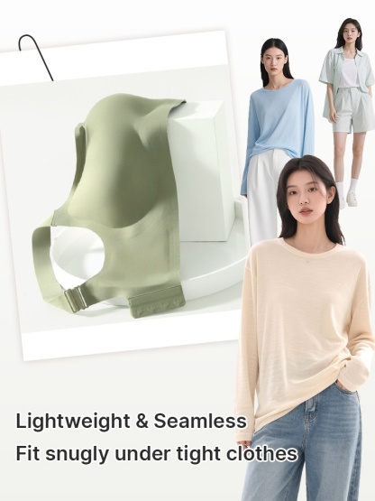 Anti-wobbling Seamless Bra Full Coverage Support, Smooth Seamless Shapes & Minimizing Effect VEIMIA