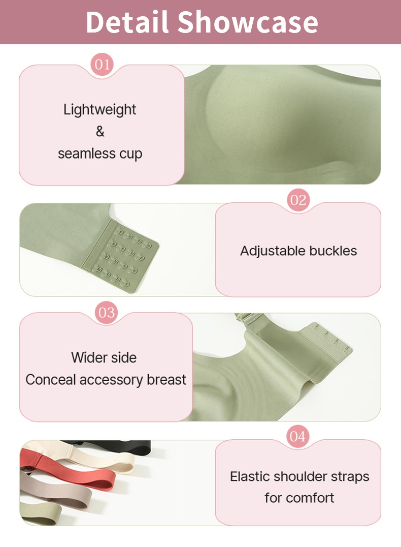 Anti-wobbling Seamless Bras Full Coverage Support, Smooth Seamless Fits & Minimizing Effect VEIMIA