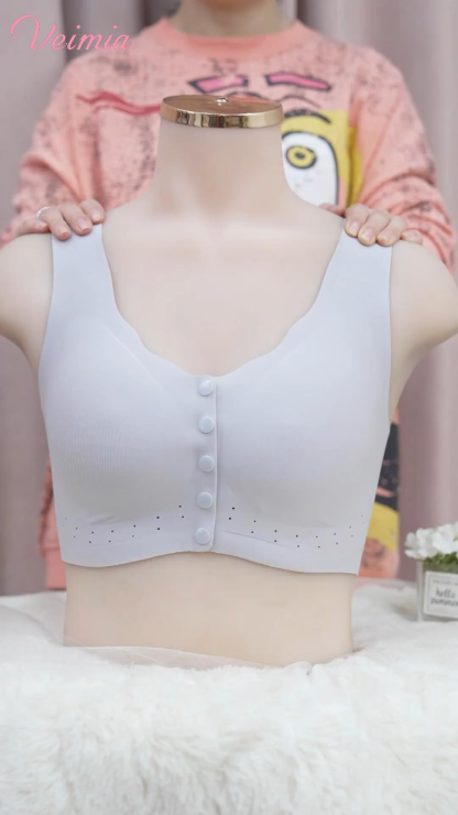 VEIMIA Ultra Breathable Easy Put on & Take Off Anti-sagging Front Closure Bras For Elderly Women