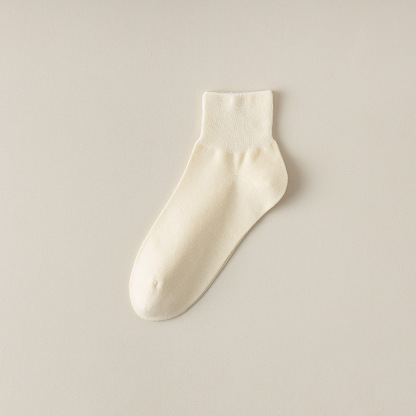 Beige Color Women Premium Breathable Cotton Ankle Socks VEIMIA