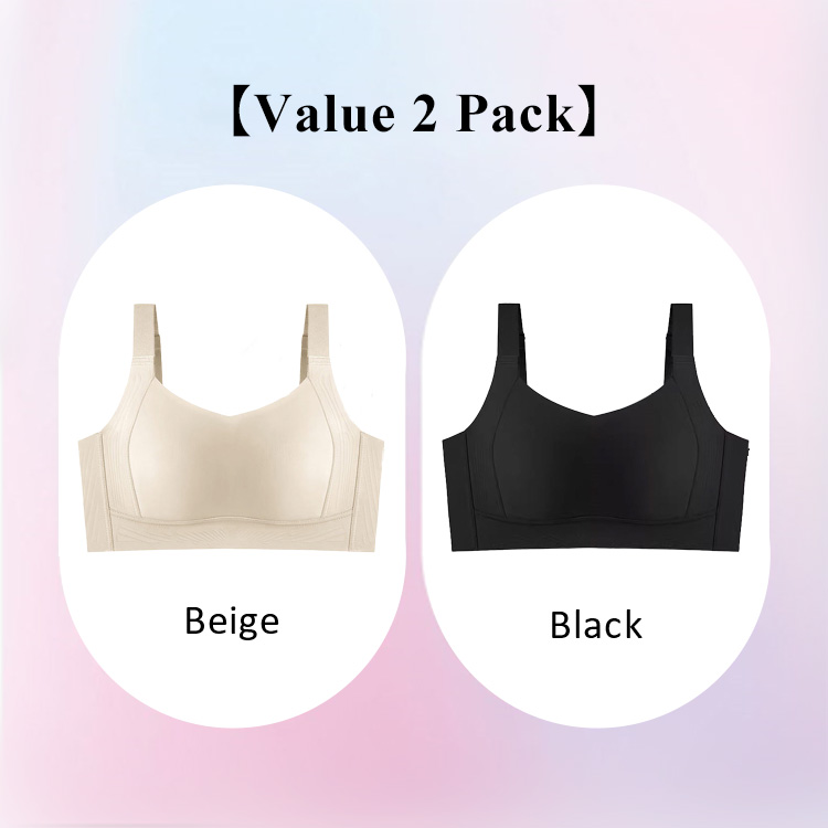 2 Pieces Set Seamless Back Smoothing Minimizer Bra With Stable Full Coverage VEIMIA