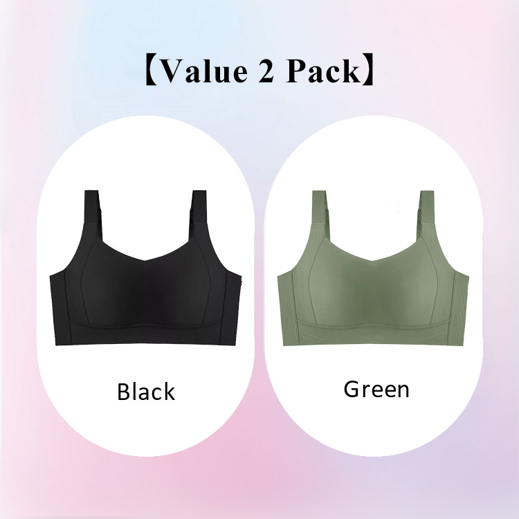 2 Pieces Set Seamless Back Smoothing Minimizer Bra Stable Full Coverage VEIMIA