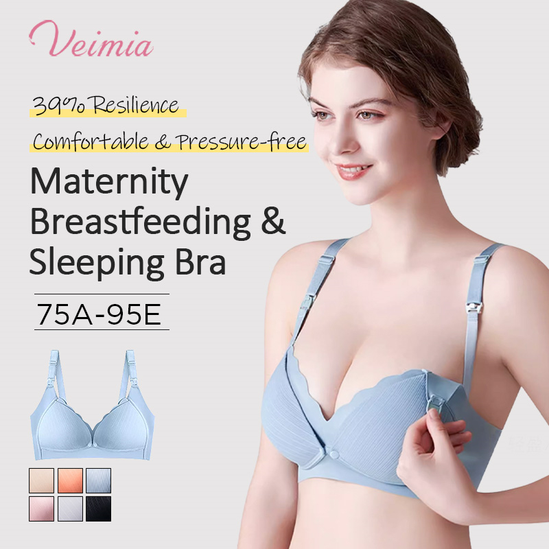 Supportive Breastfeeding Nursing Bra Comfortable Seamless Maternity Sleep Bra VEIMIA