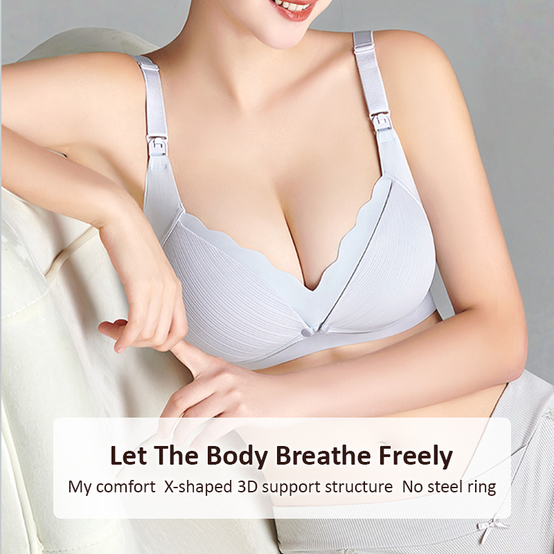 Supportive Breastfeeding Nursing Bras Comfortable Seamless Maternity Sleep Bra VEIMIA