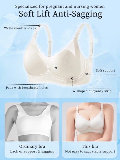 CoolFlow Nursing Bra Air-Circulating All-Stage Use, Reinforced Cup Supportive Bra for Effortless Nursing VEIMIA