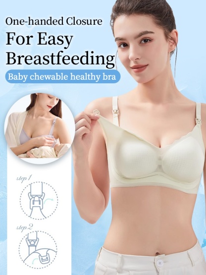 FreshFit Nursing Bra Breathable Non-Stuffy Use, Single-Hand Buckle Supportive Underwire Bra for Easy Latching VEIMIA