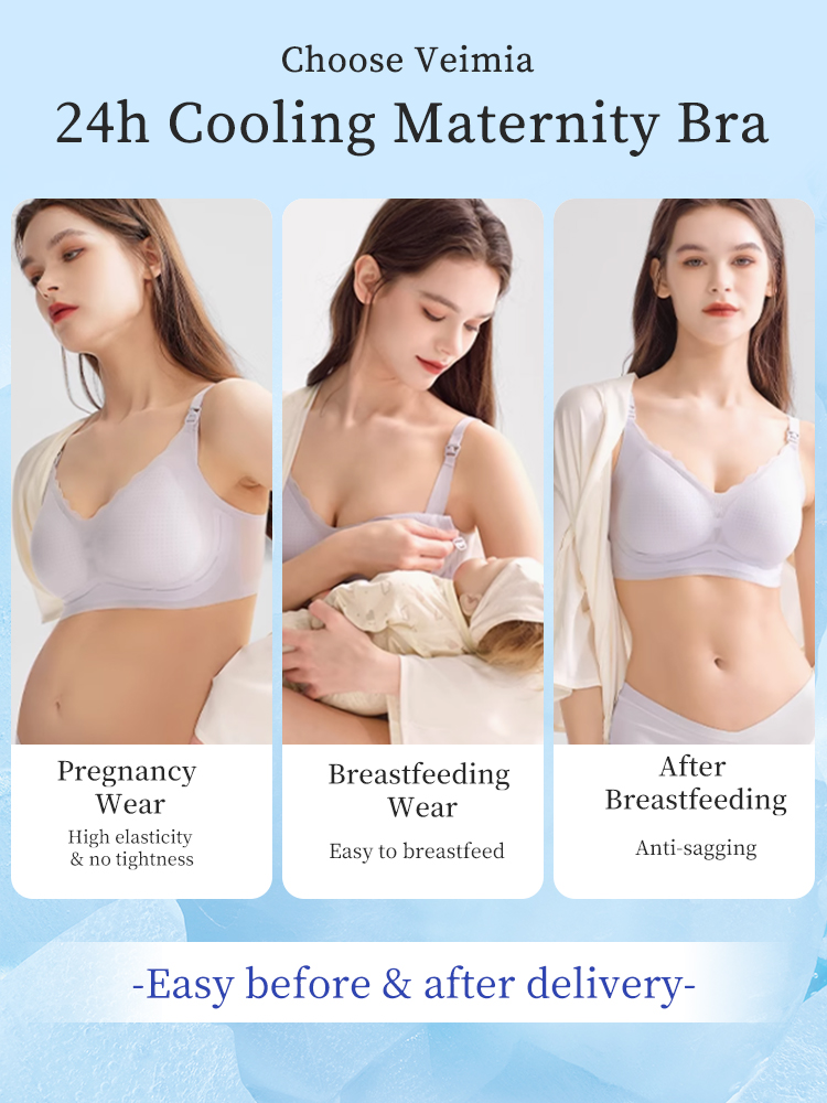 AirFlow Nursing Bra Airy Multi-Stage Use, Easy-Clasp Contoured Support Bra for Effortless Nursing VEIMIA