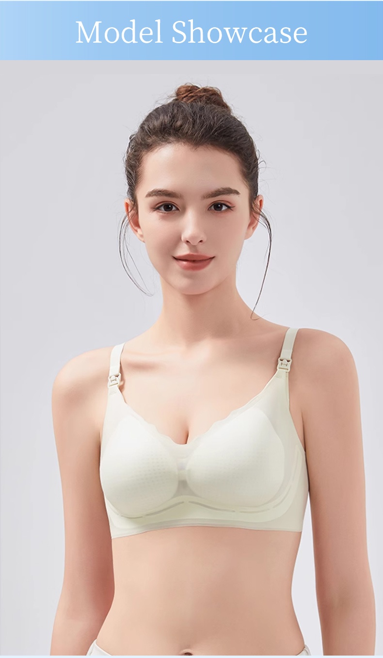​​Ventilated Nursing Bra Breathable All-Stage Wear, Easy-Clasp W-Shaped Stabilizer Bra for Effortless Feeding VEIMIA​​