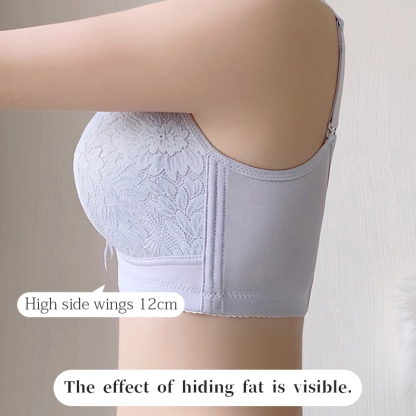 Breathable Lace Large Breast Minimizer Bra No Underwire Hide Fat VEIMIA