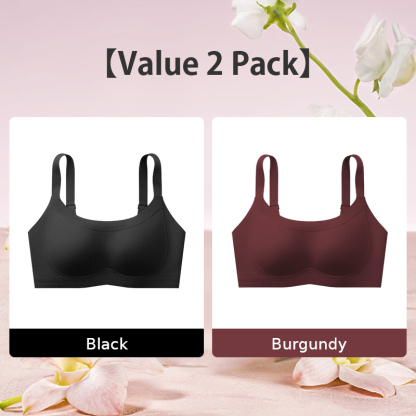 VEIMIA Soft Support Minimizer Bra Vertical Striped Slim Fit Wireless Full Coverage Lift Up Breast