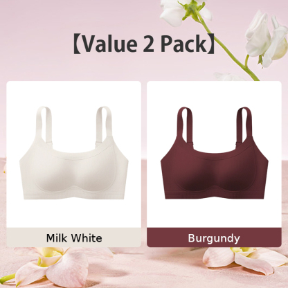 VEIMIA Soft Support Minimizer Bra Vertical Striped Slim Fit Wireless Full Coverage Lift Up Breast