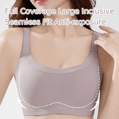 Soft Support Minimizer Bras Vertical Striped Slim Fit Wireless Full Coverage Lift Up Breast VEIMIA