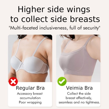 Soft Support Minimizer Bra Slim Fit Wireless Full Coverage Lift Up Breast VEIMIA