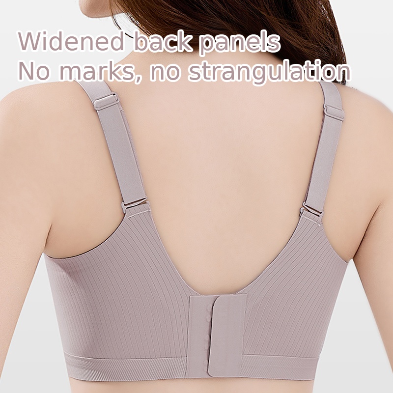 Soft Support Minimizer Bra Vertical Striped Slim Fit Wireless Lift Up Breast VEIMIA