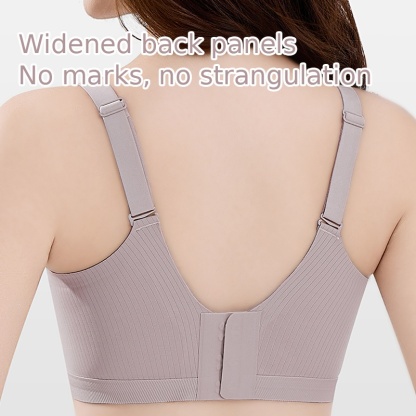 Soft Support Minimizer Bra Vertical Striped Slim Fit Wireless Lift Up Breast VEIMIA