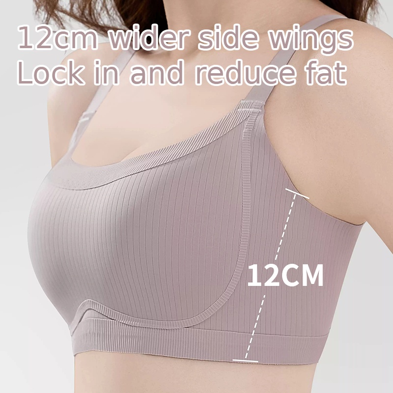 Soft Support Minimizer Bra Vertical Striped Slim Fit Full Coverage Lift Up Breast VEIMIA