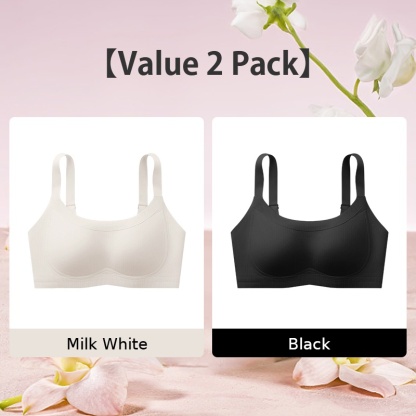 VEIMIA Soft Support Minimizer Bra Vertical Striped Slim Fit Wireless Full Coverage Lift Up Breast