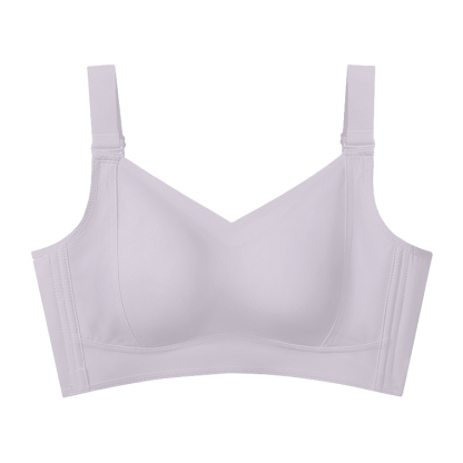 Purple Breast Minimizing Non-marking Skin-friendly Push Up Bra VEIMIA
