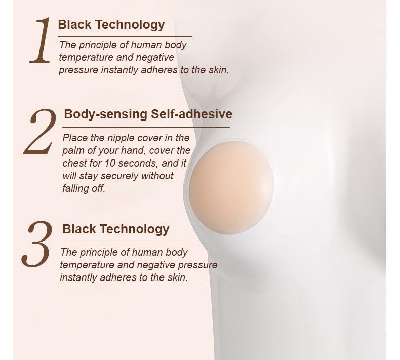 Silicone Skin-like Nipple Cover Reuable Adhensive Breast Pasties Women VEIMIA