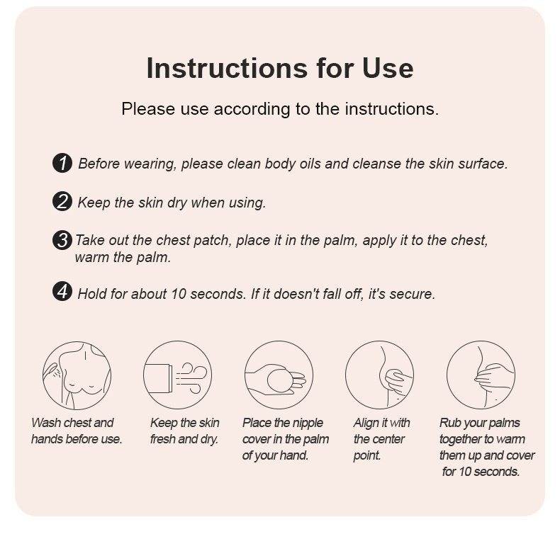  Long-lasting Silicone Nipple Covers Adhensive Breast Pasties Thin Edges Using Methods VEIMIA