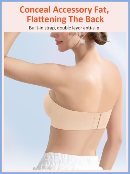 Soft Wire Strapless Bra with 3D Breathable Cups, No Bounce Anti-slip Naturally Shaping Not Sticky VEIMIA