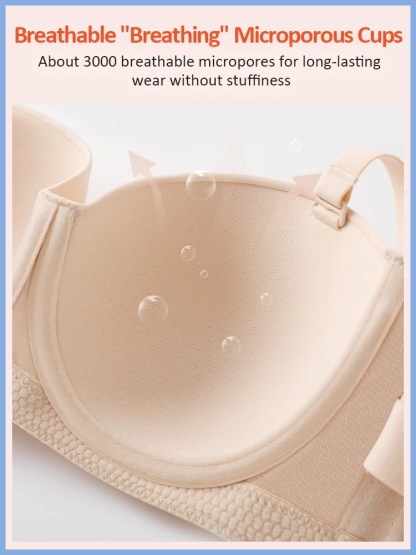 No Bounce Anti-slip Strapless Bra with Wire, 3D Breathable Honeycomb Cups Naturally Shaping Not Sticky VEIMIA
